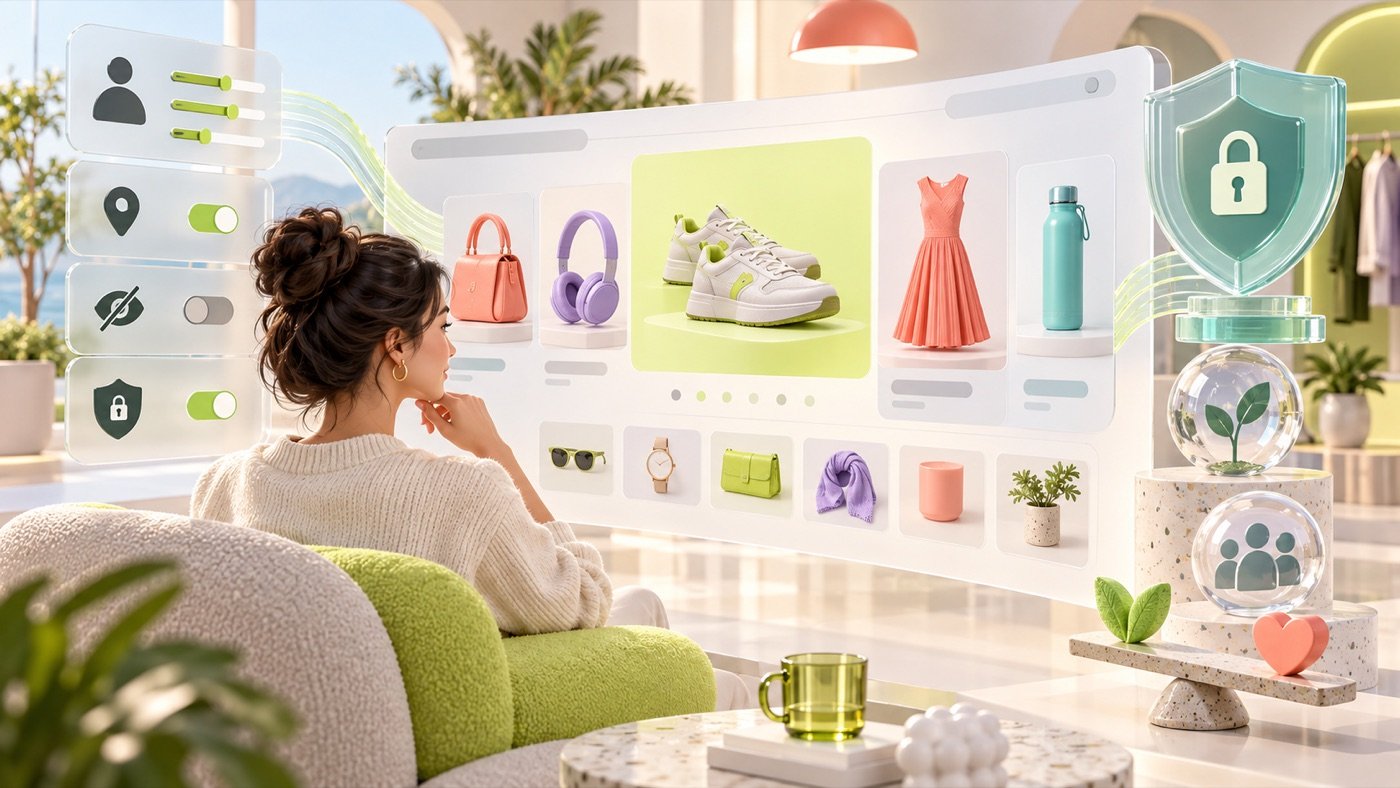 An ecommerce storefront adapting product discovery to a customer through transparent intelligent recommendations